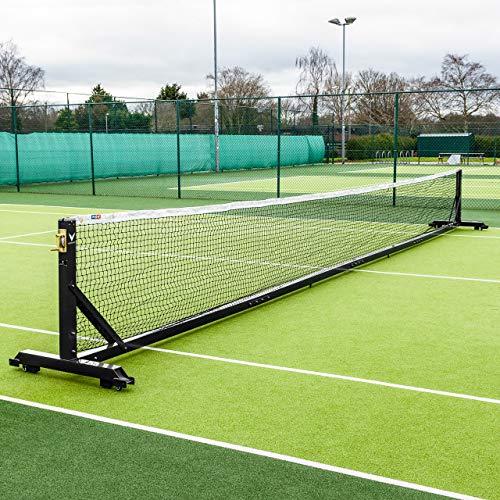 FORZA VERMONT Postes de tenis independientes de 360°, ligeros, portátiles y ultraduraderos, perfectos para clubes de tenis, escuelas y torneos (sin pesas, negro, postes + red de 3.5 mm (10.1 m