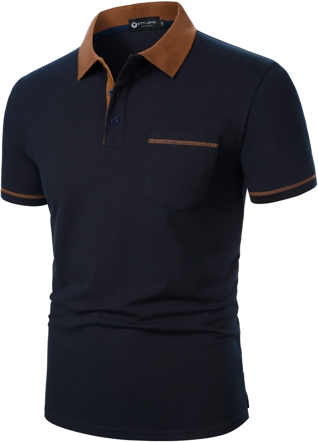 Polo Shirt for Men Short Sleeve Classic Cotton Regular Fit Golf Sport T-Shirt with Pocket