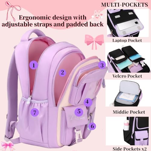Image of Girls Backpack Kids Backpack for Girls Kawaii Ita Kids School Bookbag for Teen Elementary Middle School