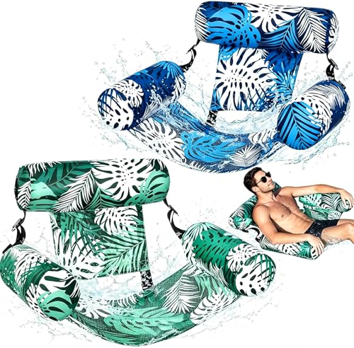 2 Stück Luftmatratze Pool Aufblasbare Wasser Pool Spielzeug für Erwachsene Aufblasbare Poolliege Schwimmsitze Wasserhängematte Schwimmhängematte Wasserspielzeug für Erwachsene und Kinder