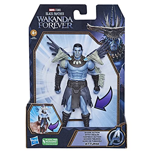 Marvel Figurine d'action Inspirée du Film Studios Black Panther: Wakanda Forever, Action de Requin, Jouet pour Enfants et Filles à partir de 4 Ans