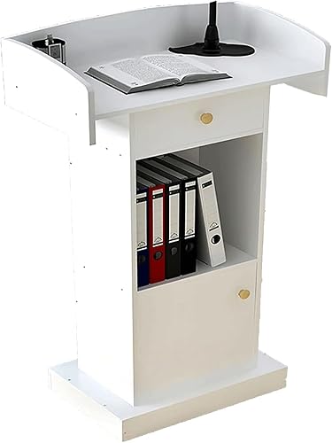 JITEM Atril Podium - Podio de madera de fibropanel de densidad media para atril con estante de almacenamiento, ideal para oradores, conferencias,