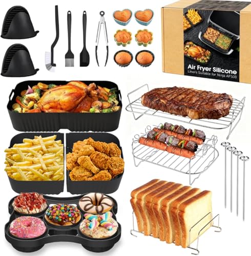 Accesorio para freidora de aire caliente Ninja Foodi Flexdrawer 10,4 L AF500EU, 1 molde de silicona de 10,4 l y 2 x 5,2 l para freidora de aire caliente, accesorios para freidora de aire caliente