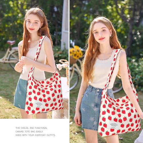 Image of Canvas Tote Bag with External Pocket Design, Stylish Appearance, Adjustable Shoulder Strap