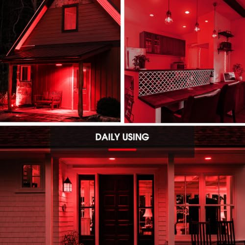 Image of L LOHAS LED Red Christmas Flood Light Bulbs, PAR30 Flood Light Bulb Outdoor