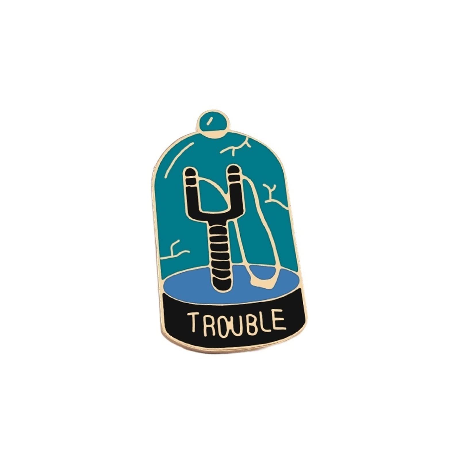 YAZGAN Lapel Pin For Men, New Personality Moon River Stamp Enamel Pin Vintage Triangle Brooch Trouble Slingshot Bottle Lapel Pin Badge Jewelry Accessories