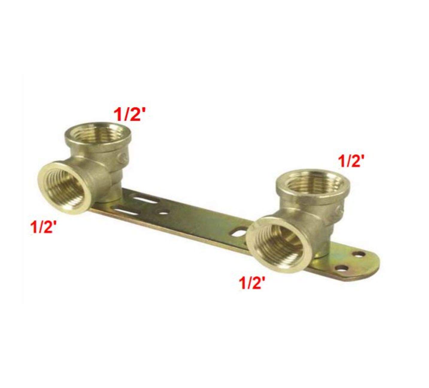 Soporte de Ducha Oculto/Longitud - 150mm / Barra de Grifo Mezclador Termostático Placa Trasera Juego de Conexión de Grifo Rosca BSP 1/2x1/2 x L 150
