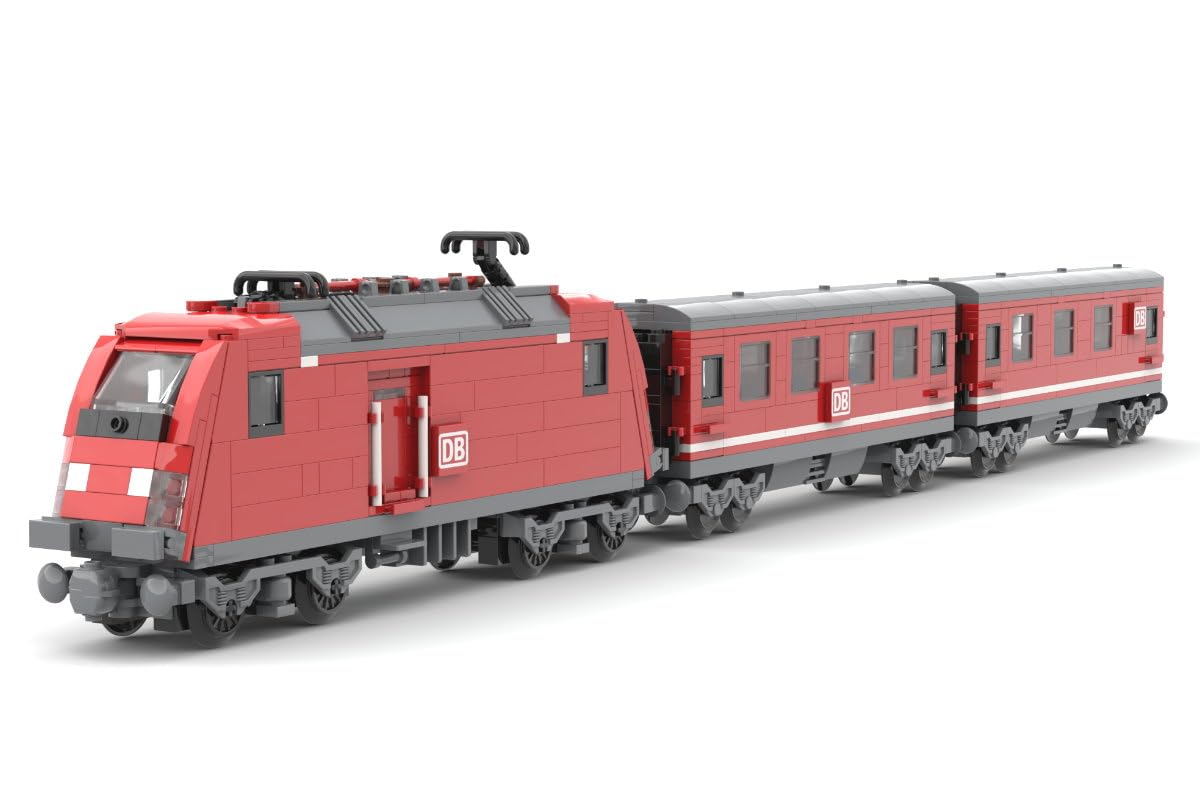 DB Lokomotive 988 Klemmbausteine für City und Zug - Bausteine für Kinder | mit Speise- und Personenwagen – 76,5 cm lang – mit bedruckten Steinen – kompatibel mit gängigen Bausteinsystemen und Lego