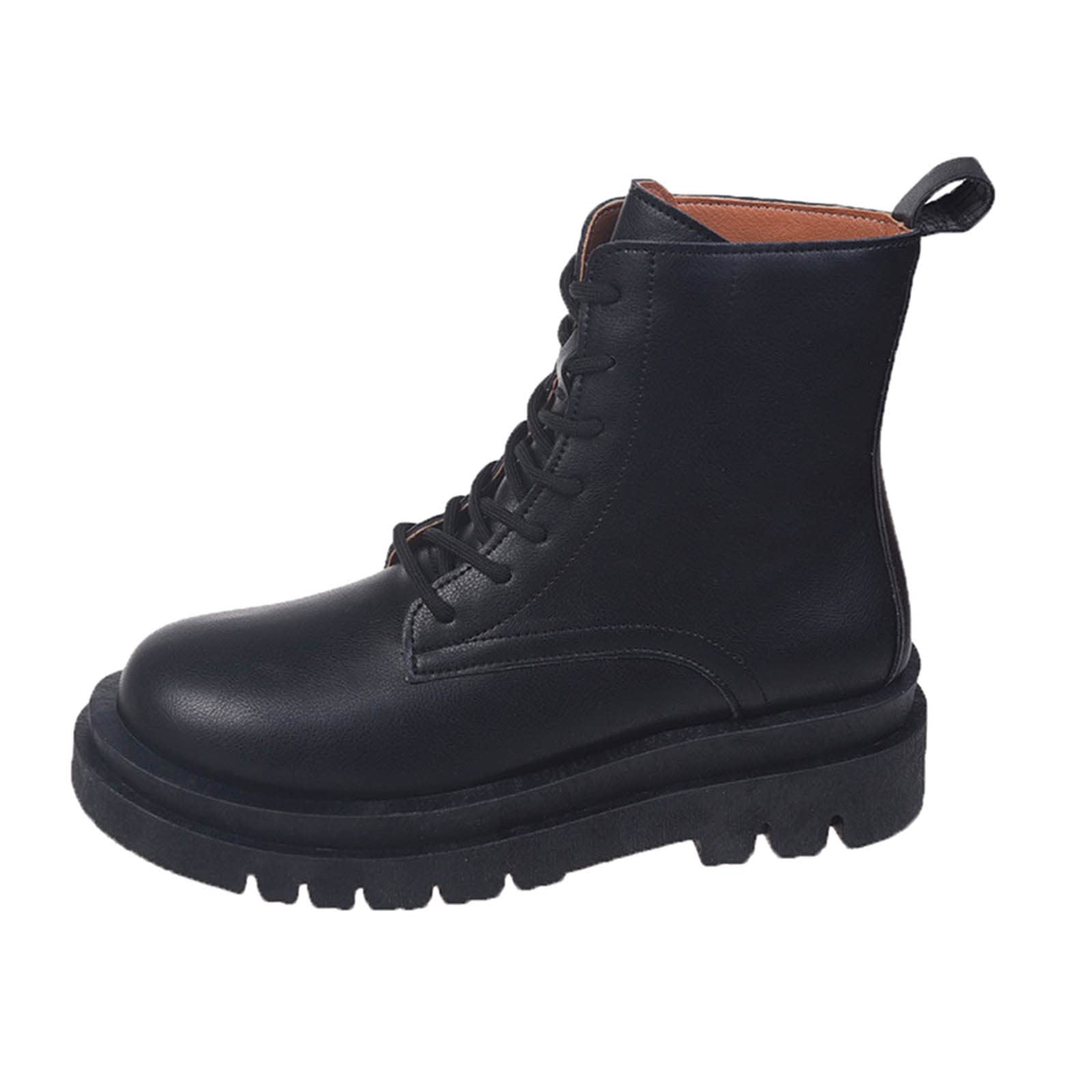 Womens Ankle Boots UK,Ladies Chunky Heel Platform Combat Boots Round Toe  Booties Working Utility Walking Winter Biker Boots UK Size