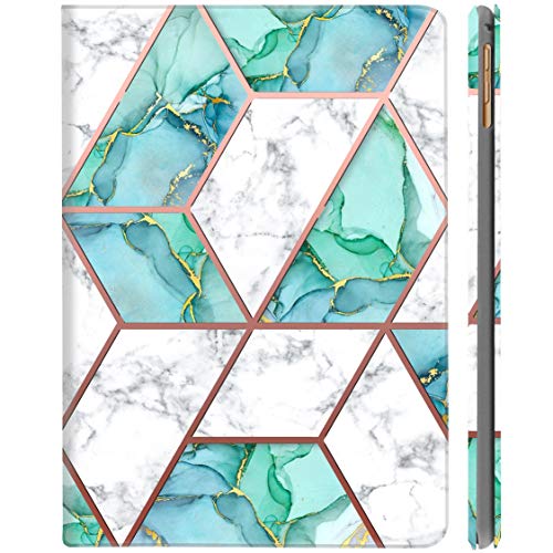 Image of DuraSafe Cases for iPad Mini 7.9 Inch 3rd 2nd 1st Gen [ Mini 3 Mini 2 Mini 1 ] A1599 A1489 A1432 A1599 A1489 A1432 MGYE2HN /A MGNR2HN /A Printed Smart PU Leather Flip Folio Book Cover - Marble Green