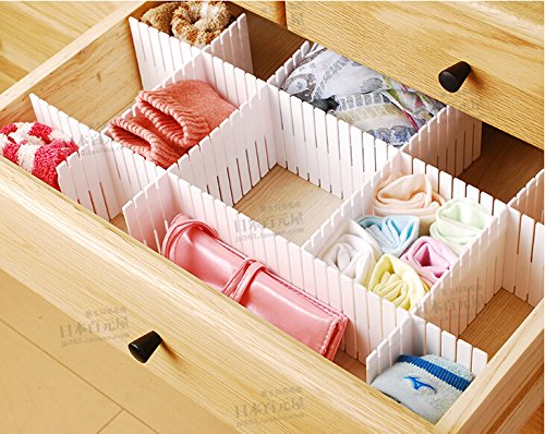 Duroetui Adjustable Plastic Drawer Closet Grid Divider Tidy Organizer Container Home Storage (45cm X 10cm ( 18