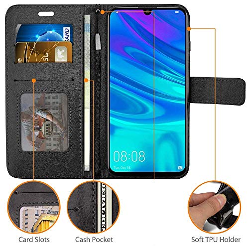 Image of SHINESTAR Redmi Note 5 Pro Flip Back Cover | PU Leather Flip Cover Wallet Case with TPU Silicone Back Case Cover for Redmi Note 5 Pro - (Classy Black)