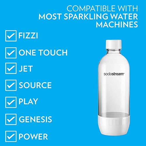 Image of SodaStream Carbonating Bottle, 1 liter, White (Pack of 2)