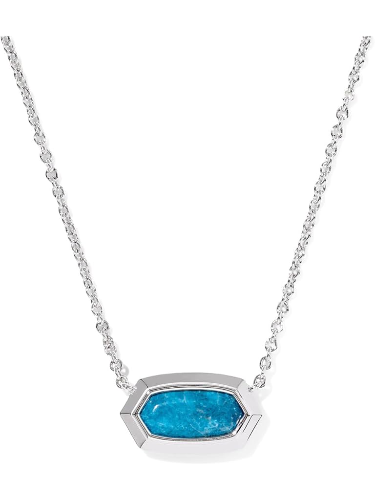 Blue Kendra Scott Elisa Bezel Short Pendant Necklace