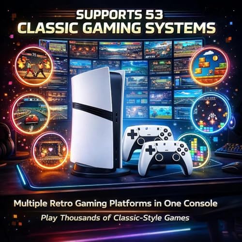 Image of Maizic Smarthome GS5 Pro 4K Wireless Retro Gaming Console | 30,000+ Built-in Games & 53 Emulators | Plug & Play HDMI System for TV, PC & Projector | 2 Wireless Controllers Includes