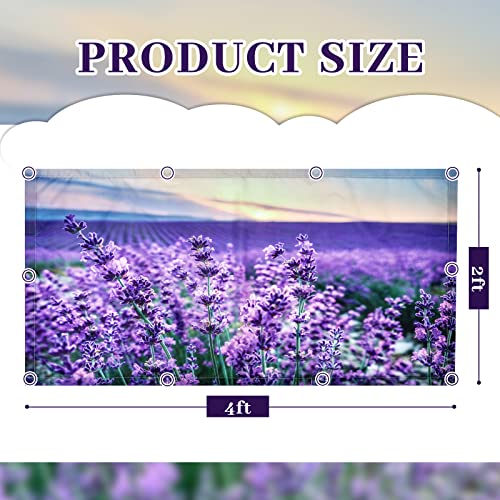 Image of Hortsun 4 Pack 4 x 2 Feet Fluorescent Light Covers, Magnetic Light Filters for Classroom Ceiling, Decorative Lights Shade for Office Home Hospital(Lavender)