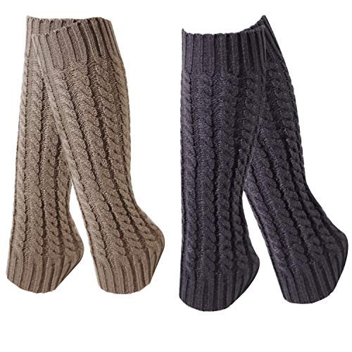 Chalier Calentadores Piernas Mujer, Calentadores Ropa Termicos de Pies de Punto Colores de Negros para Mujer y Niña