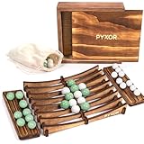 PYXOR Woodline – Jeu de stratégie en Bois 2 Joueurs  Jeux de réflexion & logique   4 en Ligne revisité  Plateau Bambou, Billes colorées, Coffret Cadeau   Jeu Durable Adulte & Famille  Objet décoratif