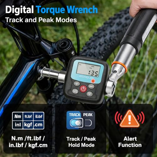 Image of GOYOJO Digital Torque Wrench Adapter, 4-135Nm (2.95-99.6 ft-lb) Electronic Torque Converter with Digital Display, 1 /2 inch, 1 /4 inch, 3 /8 inch Adapters for Motorcycles, Engine Maintenance, and Versatile DIY Use