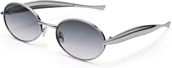 Retro Oval adjustable Sunglasses Womens mem, Trendy 90s Streamlined Designer Sunglasses Gold Frame 2000s Sunnies