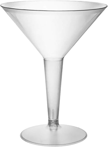 Party Essentials Vasos de Martini de plástico de dos piezas, 8 onzas, transparentes, 20 unidades