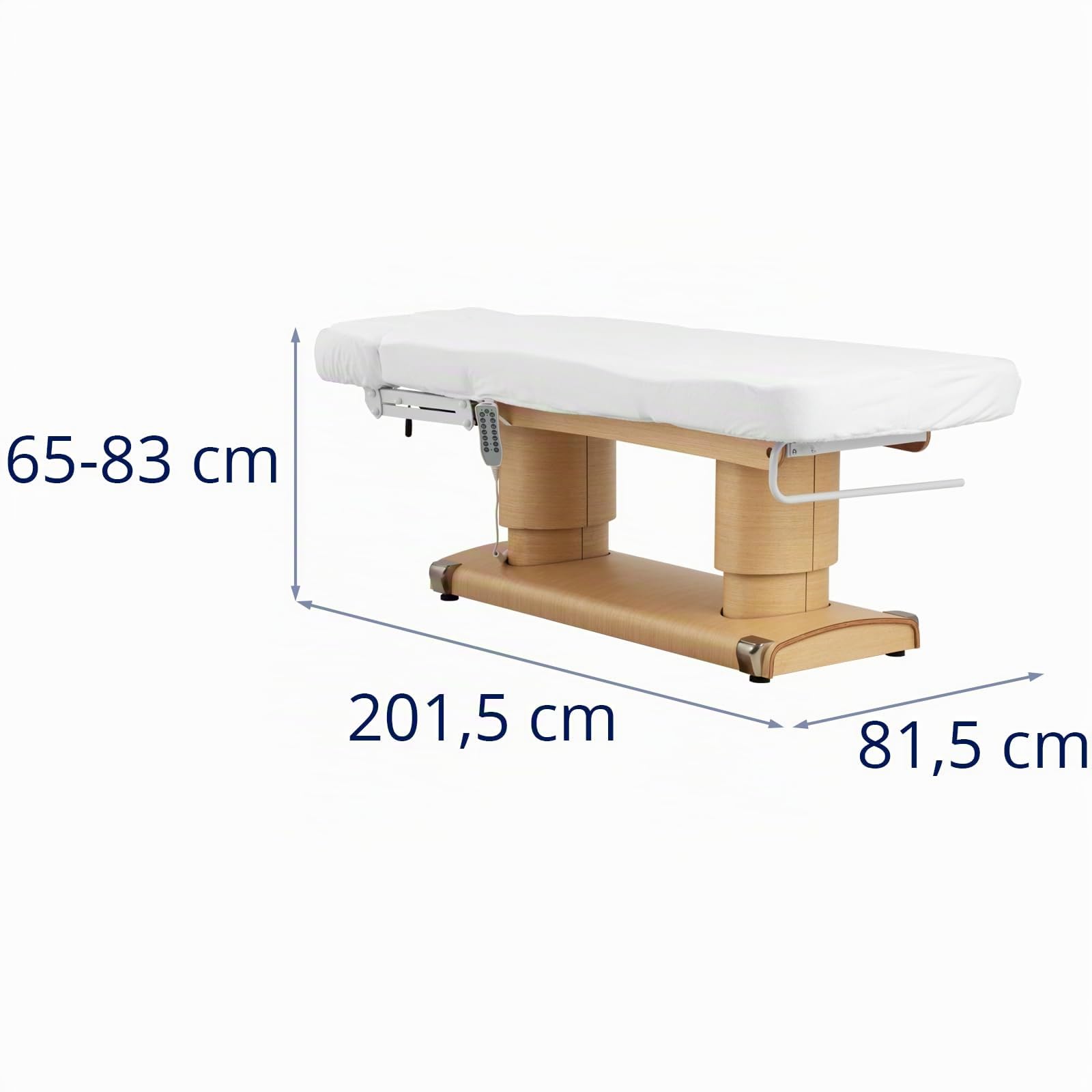 Physa Elektrische Wellnessliege he4 Motoren 160 W 200 x 80 x 63-81 cm 200 kg weiß Behandlungsliege Kosmetikstuhl Therapieliege Tattooliege