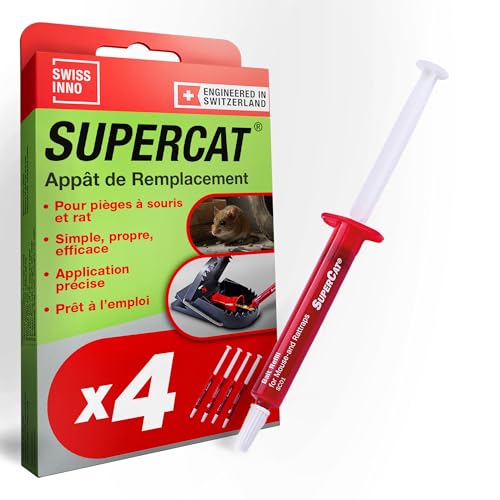 SWISSINNO Appât de Rechange en Seringue SuperCat Beurre de Cacahuète pour Pièges à Souris et Rats – Appât Alimentaire Haute Attraction, Compatible...