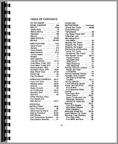 Diagram showing serial number locations on a tractor