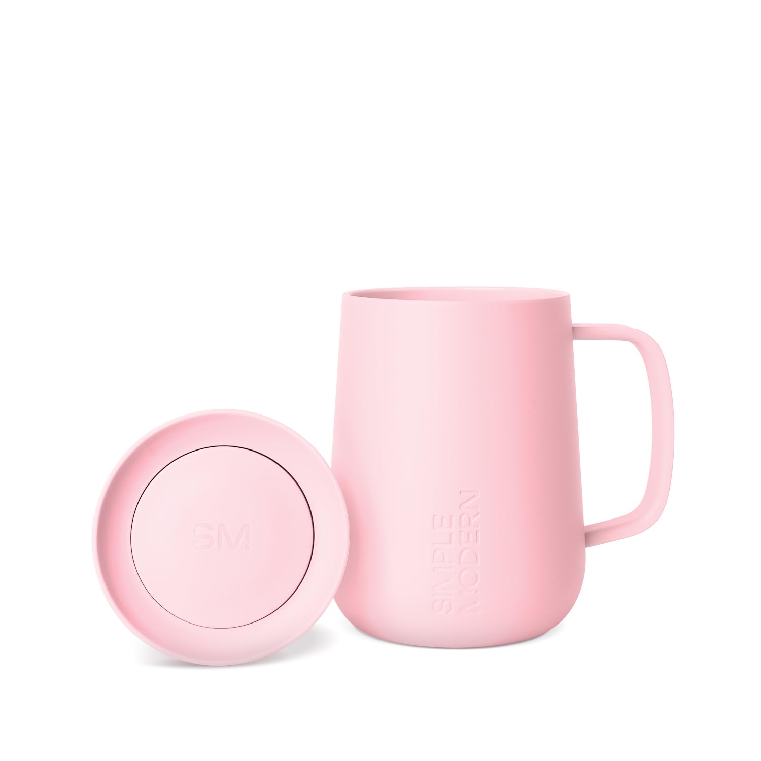 Simple Modern Travel Coffee Mug with Lid and Handle | Reusable Insulated Stainless Steel Coffee Tumbler and Tea Cup | Valentines Gifts for Him Her Women & Men | Voyager Collection | 12oz | Blush