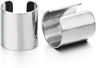 2pcs Stainless Steel Ear Cuff Ear Clip Non-Piercing Clip On Earrings for Men and Women
