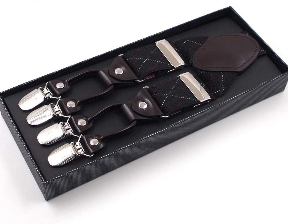 Tirantes for pantalones de hombre, Tirantes en forma de X for hombre Y Espalda Tirantes elásticos ajustables duraderos Clips de metal fuertes Tirantes for hombres resistentes 6 hebillas Tirantes elást