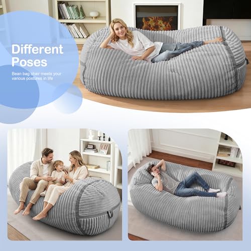 Image of 6FT Bean Bag Chair 6'Giant Bean Bag Chairs with Adults, Large Beanbag Chair