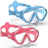 Aegend 2 Pack Kids Swim Goggles with Nose Cover, Anti Fog Diving Mask Clear View No Leak Swimming Goggles for Kids 6-14