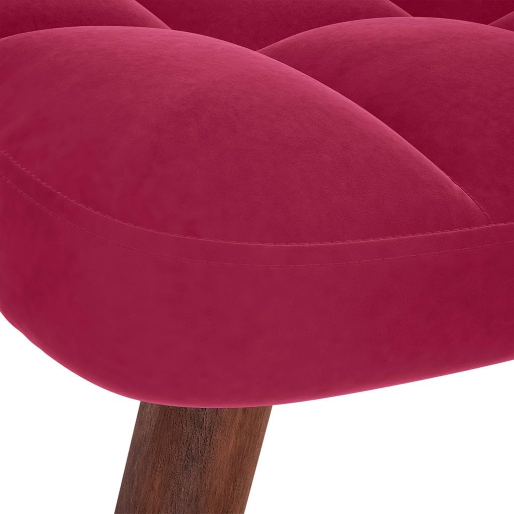 Poltrona relax con sgabello, comoda poltrona imbottita in velluto con piedini in legno, moderna poltrona con poggiapiedi, per soggiorno, camera da letto e ufficio, 61,5 x 69 x 95,5 cm