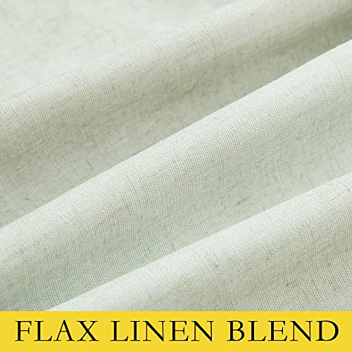 NICETOWN Sage Green Linen 100% Blackout Curtains 120 inches Length with Thermal Insulated Liners, 2 Panels, 52 inches W, Farmhouse Style Extra Long Window Draperies for Patio Sliding Glass Door - image 8