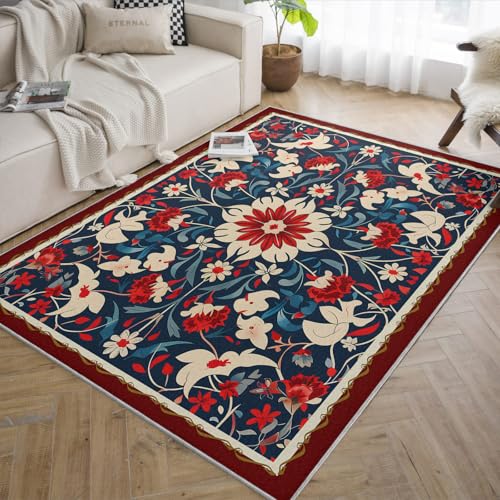 Tapis floraux bohèmes lavables en machine et antidérapant - 6