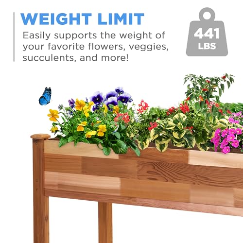 Jumbl, Cedar Raised Garden Bed, Elevated Wood Planter for Growing Fresh Herbs, Vegetables, Flowers, Succulents - 72x23x30” - Image 5