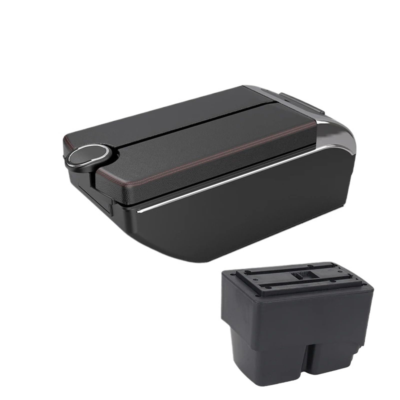 Umdjju B1 Red Line 7 Usb For Fiesta Mk7 2009-2017 Car Center Console Storage Box Modification Parts With Usb Car Centre Console Armrest Box(B1 Red Line 7 Usb)