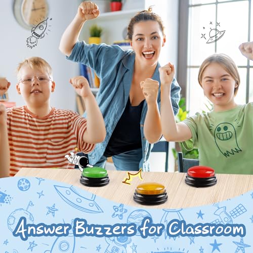 Image of 4-Pack Game Buzzers: Interactive Trivia Buzzers for Kids, Classroom & Family Games