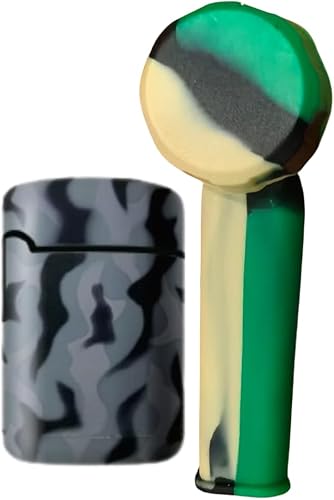 Grey Army ZL-3 Torch Jet Lighter And Green Mini Silicone Rasta Pipe