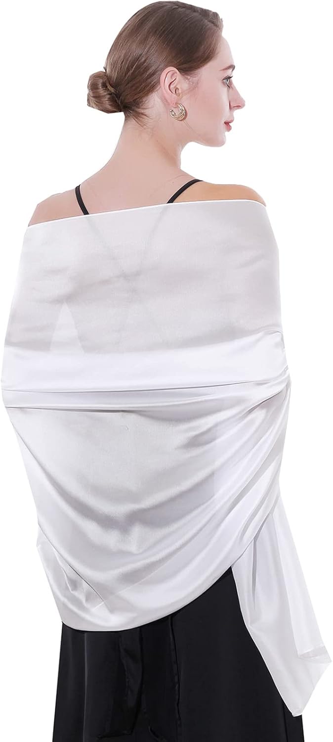 Womens Scarf Pashmina Shawls and Wraps for Evening Dresses Like Chiffon Silk Scarf for Bridal Weddings - Image 2