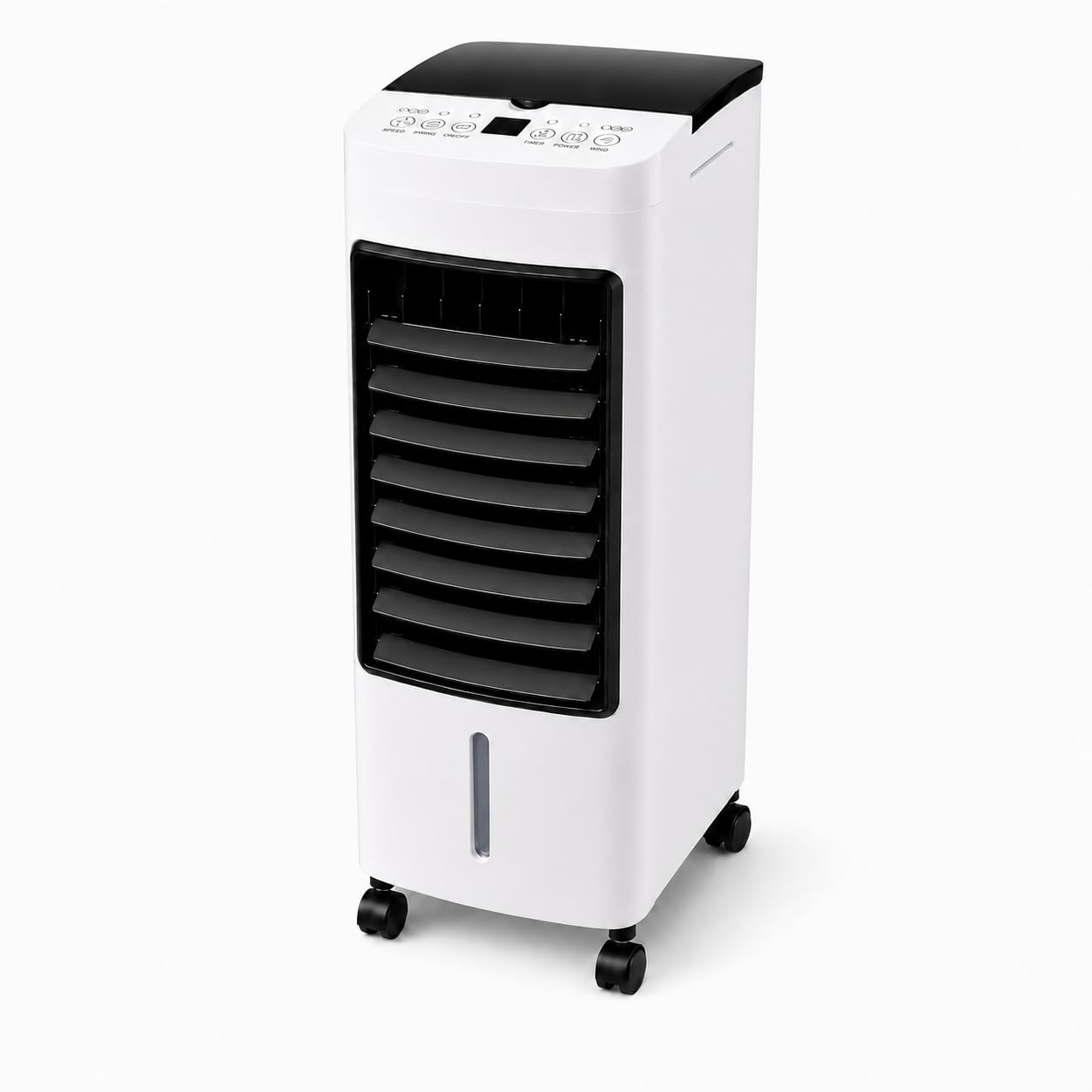 Ventilador Climatizador de Aire 4 en 1- Ventilador, Enfriador, Humidificador y Purificador – Mando a Distancia – Tamaño Medio 50 cm -Temporizador 12 h – Bajo Consumo – 2 Depósitos de Agua o Hielo