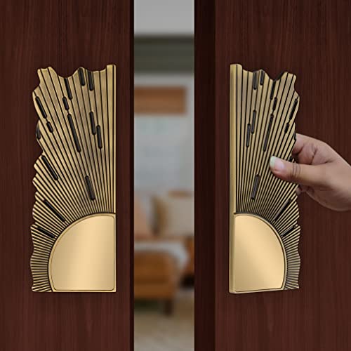 Image of Plantex Pure Brass Door Handle for Main Door /8 Inch Door Handle for Main Door /Pull-Push Antique Door Handle for Home /Office /Hotel (Brass Antique) - 3 Years Warranty