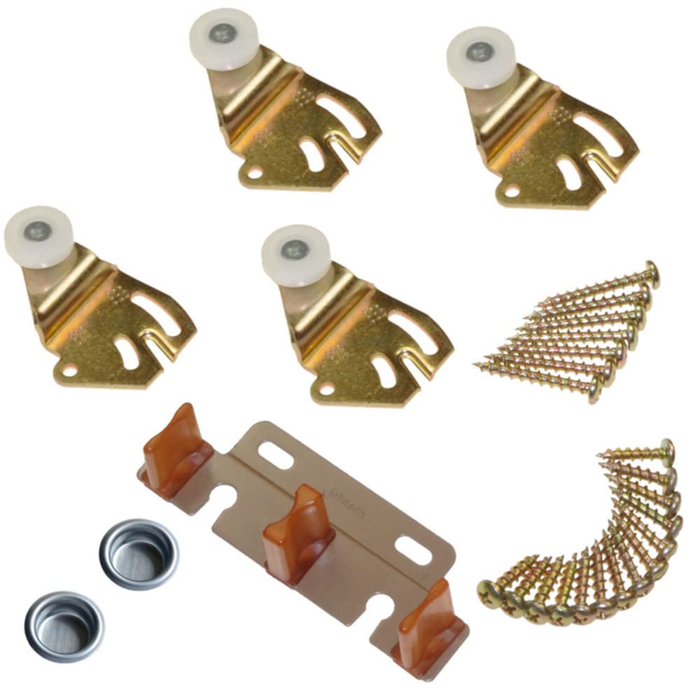 Johnson Hardware Brass-Plated Brown/White Metal by-Pass Part Set 50 pc. - Case of: 1; Each Pack Qty: 25; Total Items Qty: 25