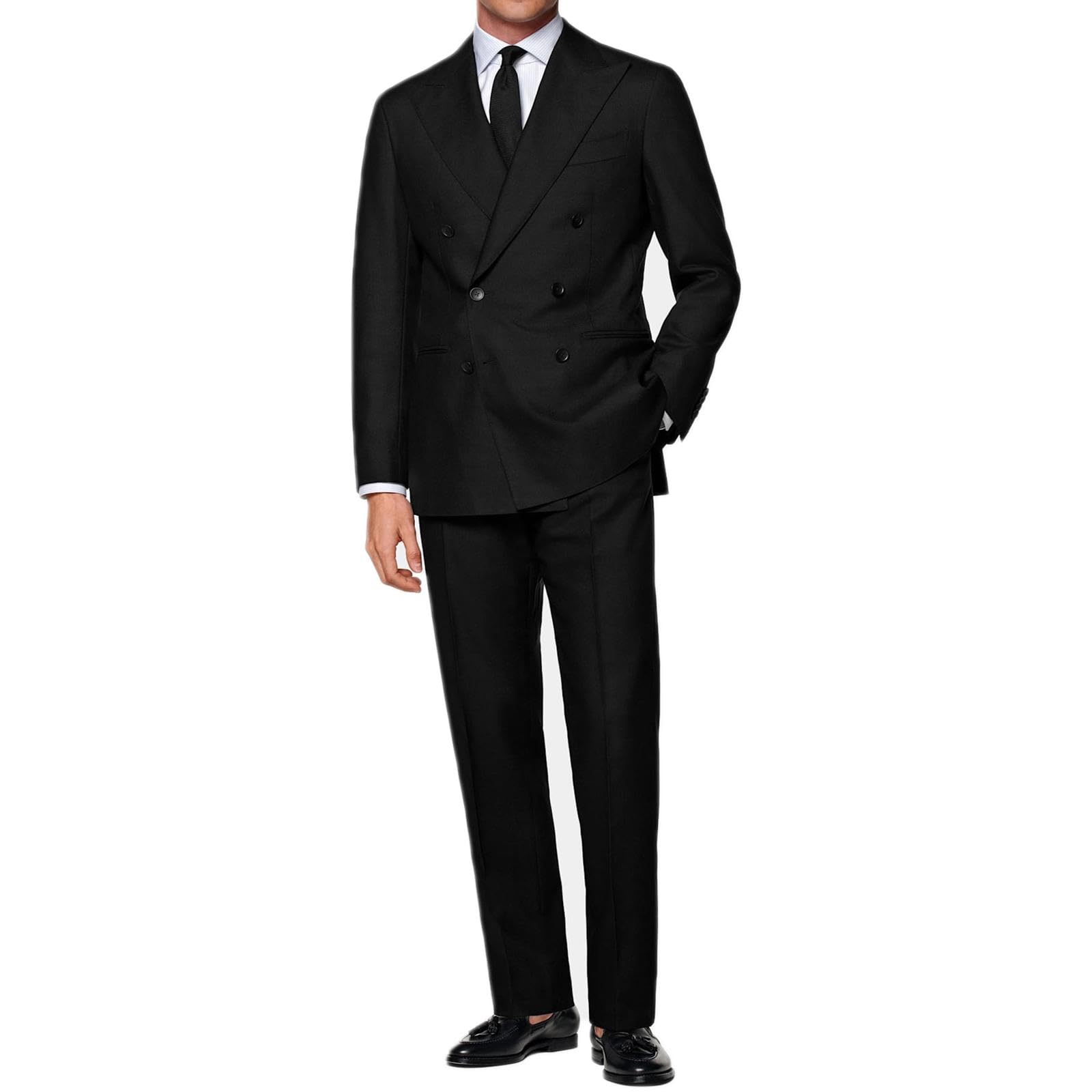 Abito da Uomo Cerimonia Elegante Doppiopetto Vestito Completo Sartoriale Doppio Petto Giacca e Pantalone Formale