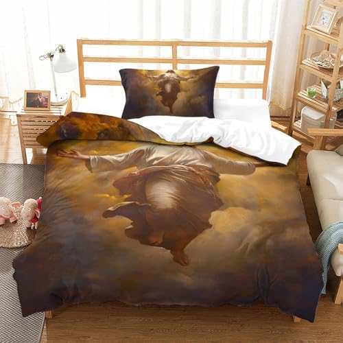 Housse de couette Jésus microfibre : finis les draps rêches qui se décolorent