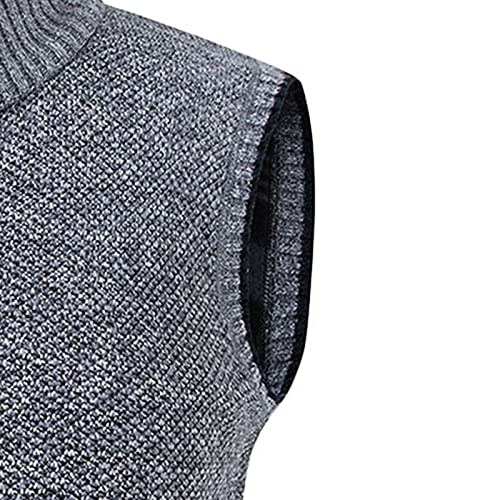 Men's Zip Sleeveless Knit Sweater Slim Fit Stand Collar Cardigan Vest Man Flannel Lined Casual Warm Sweater Vests4