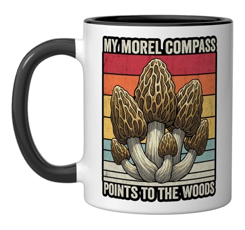 Taza de cerámica vintage Morel Mushroom 11 oz miniatura 1