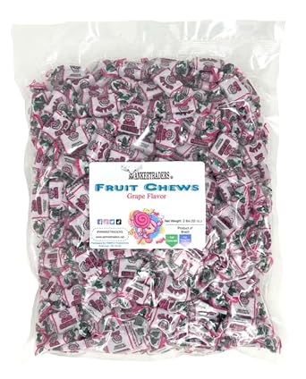 Grape Flavored Fruit Chews, 2 Pounds Bulk