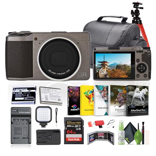Ricoh GR III _CA[GfBV RpNg |[^u fW^J(01249) + 64GB [J[h + ʐ^\tgEFA + LEDCg + JobO + tLVuOr + Li 90B obe[ + O[d